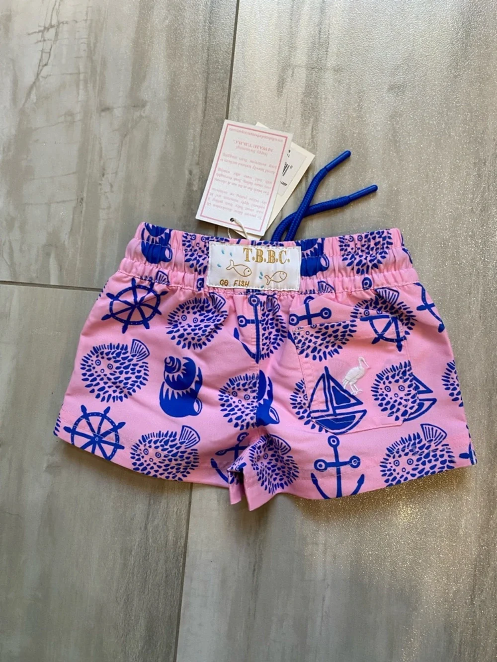 NWT The Beaufort Bonnet Company Coastal Tortola Print Swim Trunks Boys 0-6M